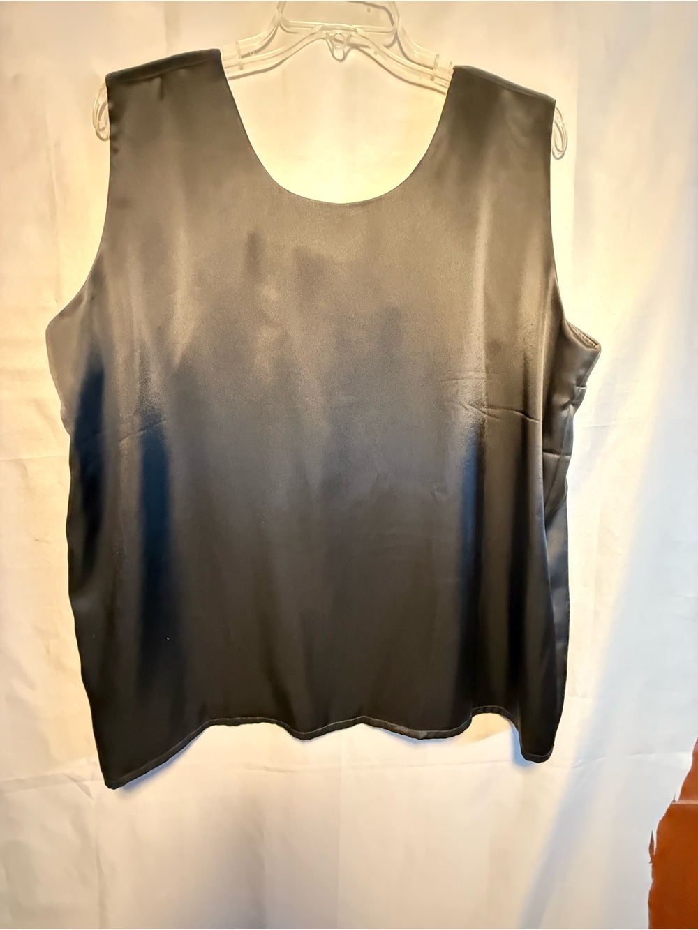 Black Sleeveless Layering Satin Top